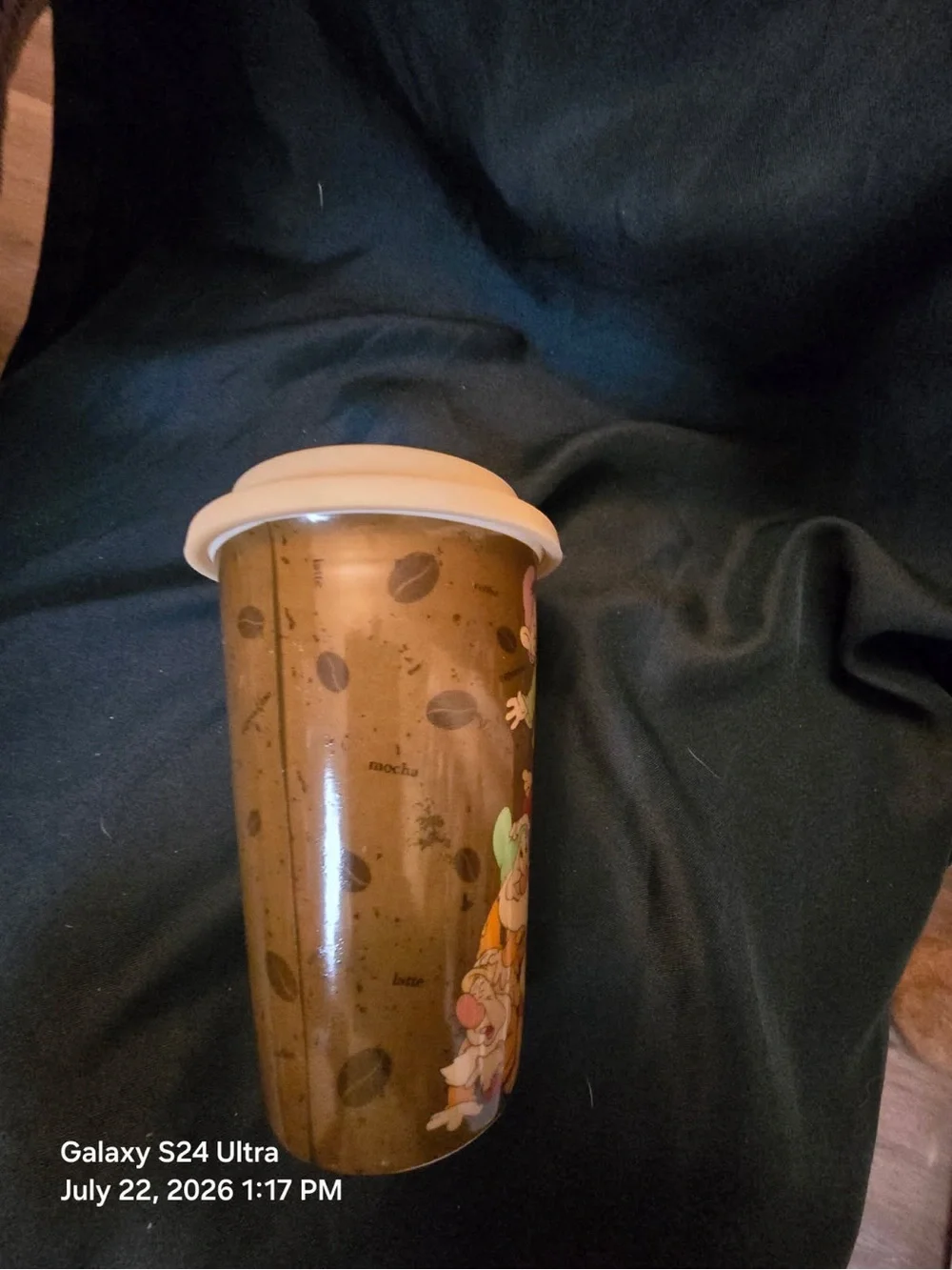 Disney Snow White Seven Dwarfs Coffee Cup - Brown and Pink Trim